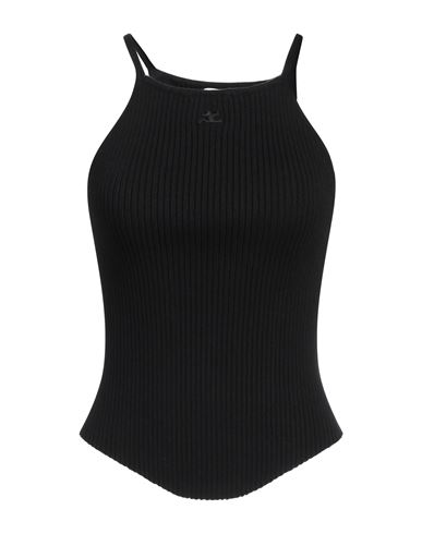 Shop Courrèges Courreges Woman Top Black Size L Viscose, Polyester