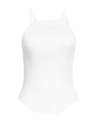 Shop Courrèges Courreges Woman Top White Size L Viscose, Polyester