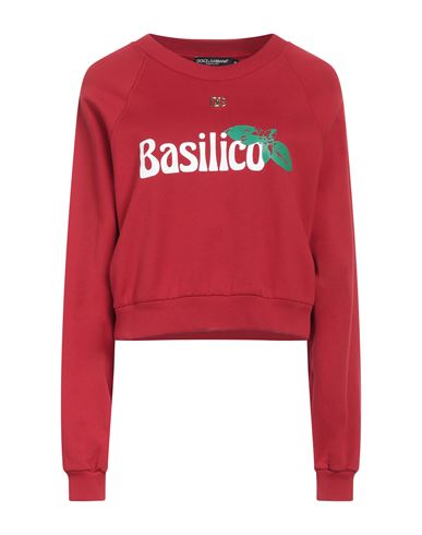 Dolce & Gabbana Woman Sweatshirt Brick Size 10 Cotton, Elastane, Zamak In Red