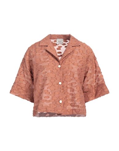 Alysi Woman Shirt Brick Size 8 Cotton, Polyamide, Acrylic In Red