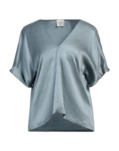 Alysi Woman Top Pastel Blue Size 10 Cotton, Polyamide, Polyester In Blue