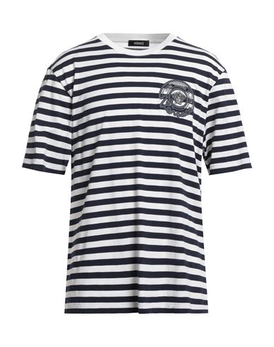 Shop Versace Man T-shirt Blue Size L Cotton, Viscose, Polyester