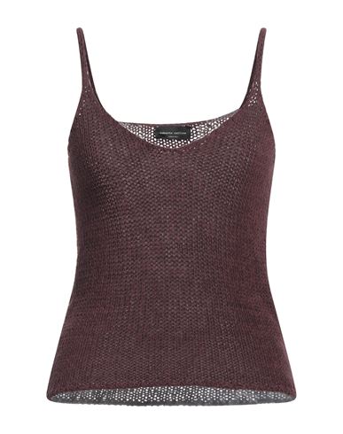 ROBERTO COLLINA ROBERTO COLLINA WOMAN TOP BURGUNDY SIZE S COTTON, POLYAMIDE