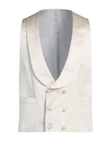 CANALI CANALI MAN TAILORED VEST WHITE SIZE 40 SILK 