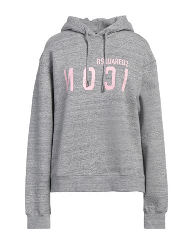 Dsquared2 Icon Woman Sweatshirt Grey Size M Cotton, Elastane