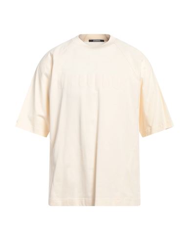 Shop Jacquemus Man T-shirt Beige Size Xxl Cotton, Elastane
