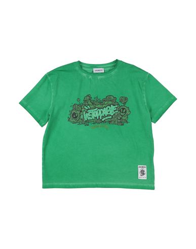 Bikkembergs Man T-shirt Green Size 8 Cotton, Lycra In Green