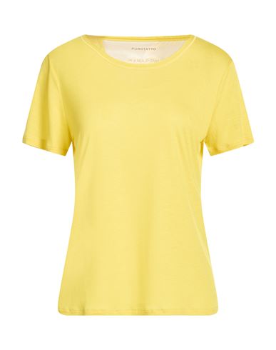 Purotatto Woman T-shirt Yellow Size 6 Modal, Milk Protein Fiber