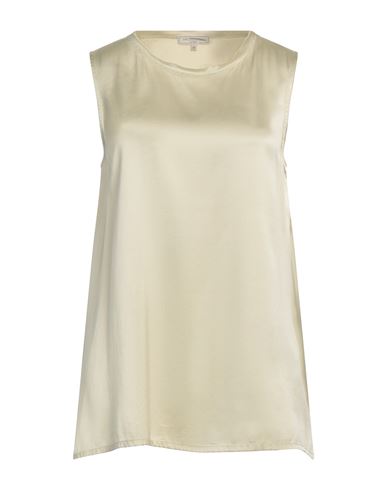 Antonelli Woman Top Pastel Yellow Size 6 Silk, Lycra In Green