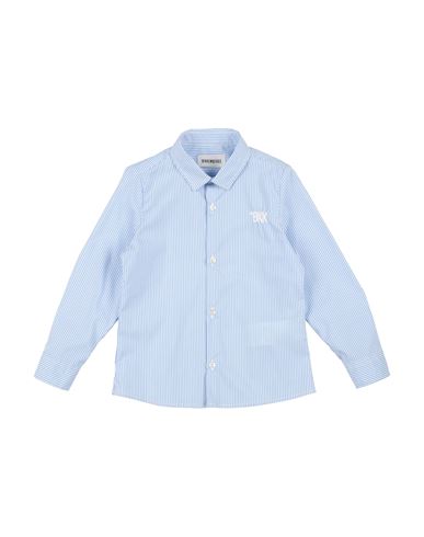 Bikkembergs Toddler Boy Shirt Azure Size 4 Cotton, Polyamide, Elastic Fibres In Blue
