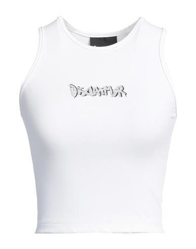 Disclaimer Woman Tank Top White Size M Polyamide, Elastane In Multi