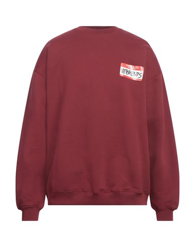 Vetements Man Sweatshirt Burgundy Size Xl Cotton, Polyester In Red