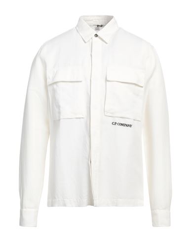 C.p. Company C. P. Company Man Shirt Ivory Size Xl Cotton, Linen In White