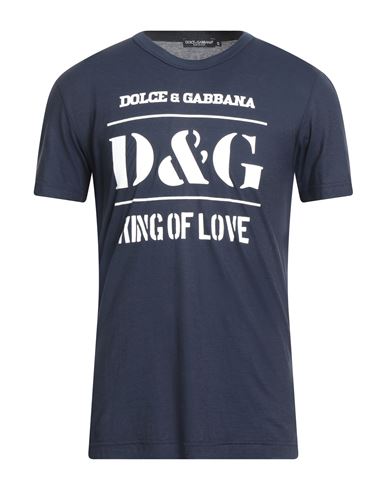 Dolce & Gabbana Man T-shirt Midnight Blue Size 38 Cotton In Blue