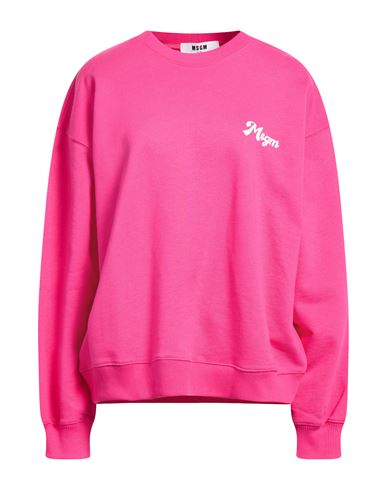 Msgm Woman Sweatshirt Fuchsia Size Xs Cotton In Pink