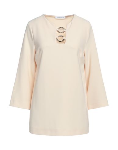 Simona Corsellini Woman Top Beige Size 10 Polyester, Elastane In Beige