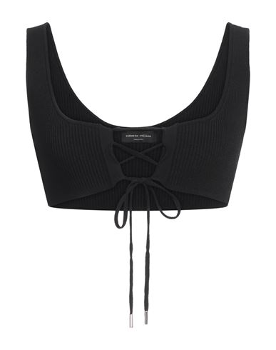 Roberto Collina Woman Top Black Size S Viscose, Polyester In Black