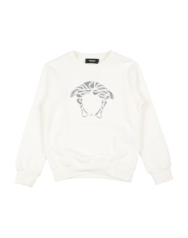 Versace Young Toddler Girl Sweatshirt White Size 5 Cotton, Viscose, Polyester, Glass, Crystal In White