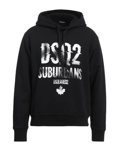 Dsquared2 Cotton Jersey Hoodie Faded Effect In Black