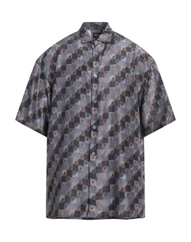 Giorgio Armani Man Shirt Grey Size 16 Silk In Grey