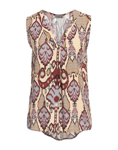 Moki-b Woman Top Beige Size 8 Viscose In Beige