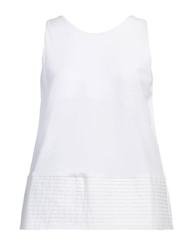 Alpha Studio Woman Top White Size 10 Cotton, Elastane In White
