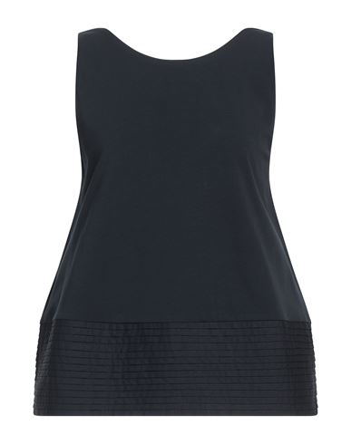 Alpha Studio Woman Top Midnight Blue Size 12 Cotton, Elastane In Blue