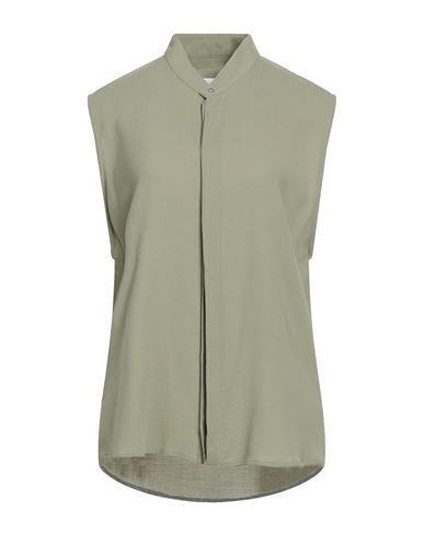 Ami Alexandre Mattiussi Woman Shirt Military Green Size L Virgin Wool, Viscose In Green