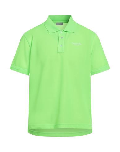 Dior Homme Man Polo Shirt Green Size L Polyester In Green