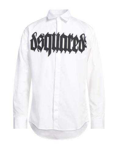 Dsquared2 Printed Gothic Shirt With Hidden Placket In White