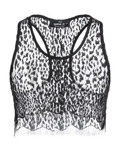 Chb Woman Top Black Size 6 Viscose, Polyamide In Black