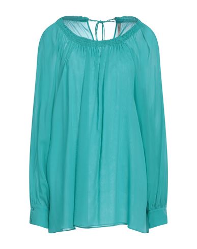 INDRESS INDRESS WOMAN TOP TURQUOISE SIZE 2 SILK, ELASTANE 