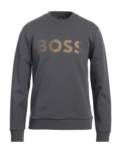 HUGO BOSS BOSS MAN SWEATSHIRT GREY SIZE XL COTTON, POLYESTER, ELASTANE 