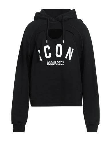 Dsquared2 Man Sweatshirt Black Size L Cotton, Elastane In Black
