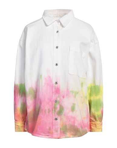 Msgm Woman Shirt Cream Size 10 Cotton In White
