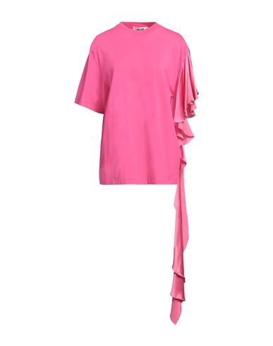 Msgm Woman T-shirt Fuchsia Size L Cotton, Viscose In Pink