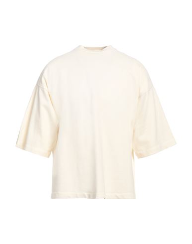 Fear Of God Man T-shirt Ivory Size Xs Cotton, Elastane In White