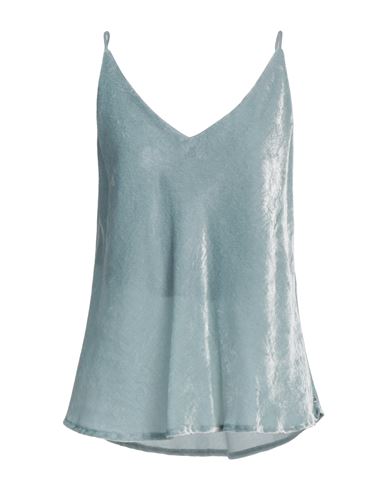 Ottod'ame Trésor Woman Top Sky Blue Size 6 Rayon, Polyamide In Blue