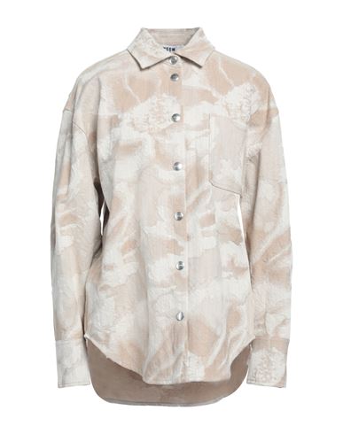 Msgm Woman Shirt Beige Size 10 Cotton, Elastane In Beige