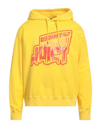 Dsquared2 Graphic-print Cotton Hoodie In Yellow