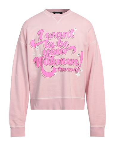 DSQUARED2 DSQUARED2 MAN SWEATSHIRT PINK SIZE L COTTON, ELASTANE 