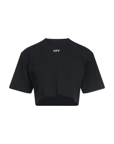Off-white Woman T-shirt Black Size M Cotton, Elastane