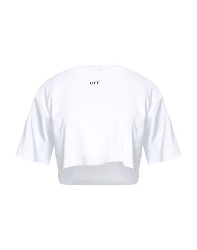 Off-white Woman T-shirt White Size L Cotton, Elastane In White