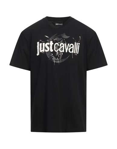 Just Cavalli Man T-shirt Black Size L Cotton In Black