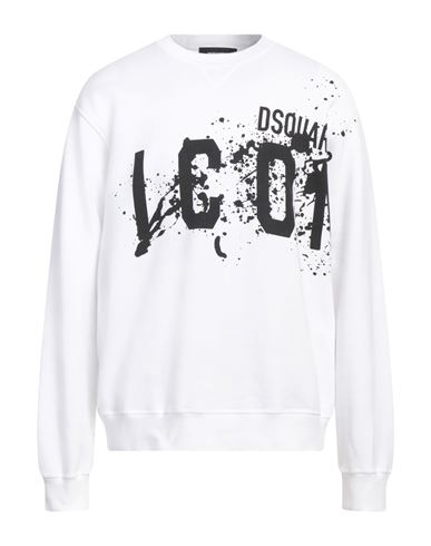 Shop Dsquared2 Man Sweatshirt White Size L Cotton