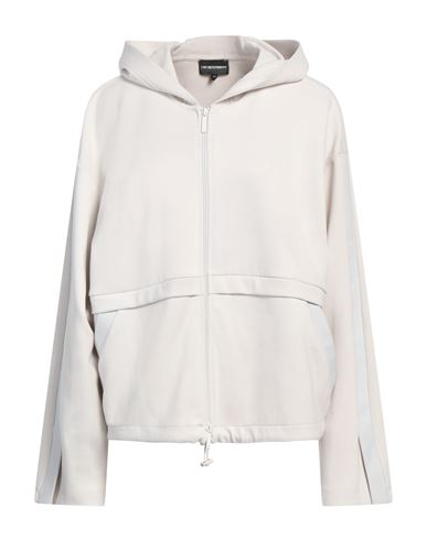 EMPORIO ARMANI EMPORIO ARMANI WOMAN SWEATSHIRT OFF WHITE SIZE 10 POLYESTER, VISCOSE, ELASTANE 