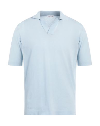 Theland Man Sweater Sky Blue Size 44 Cotton In Blue