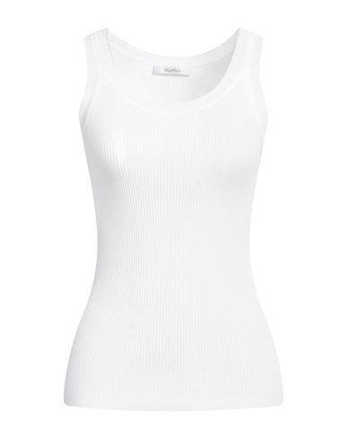 MAX MARA MAX MARA WOMAN TOP WHITE SIZE M VISCOSE, POLYESTER 
