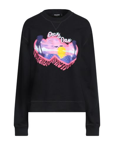 Dsquared2 Woman Sweatshirt Black Size M Cotton, Elastane In Black