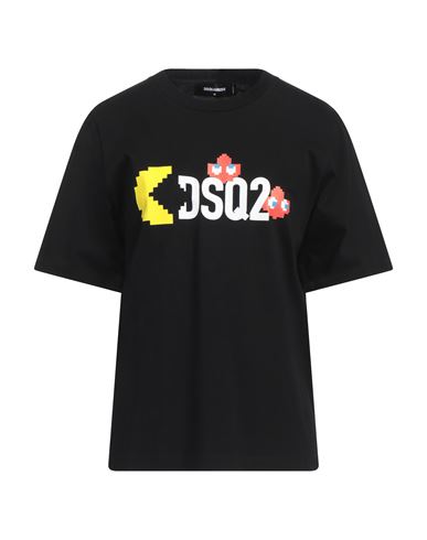 Dsquared2 Woman T-shirt Black Size L Cotton In Black